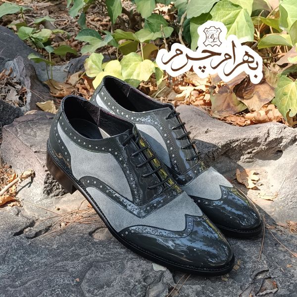 کفش مردانه مجلسی چرم طبیعی مدل نیلسون ورنی ایتالیایی و اشبالت