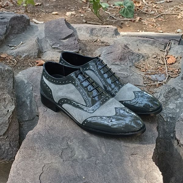 کفش مردانه مجلسی چرم طبیعی مدل نیلسون ورنی ایتالیایی و اشبالت