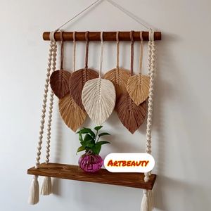 شلف چوبی مکرومه بافی طرح هما