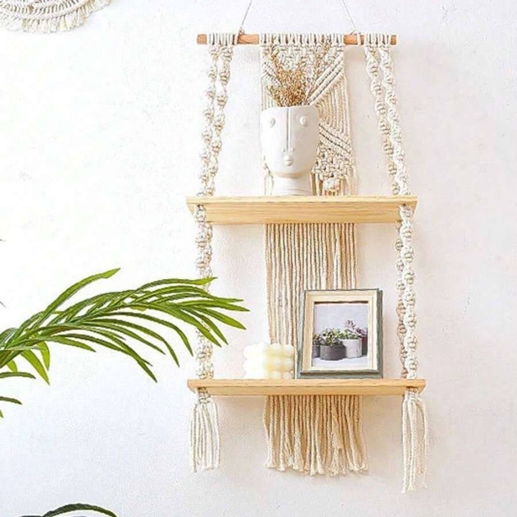 خرید انلاین شلف دو طبقه مکرومه بافی طرح یارا