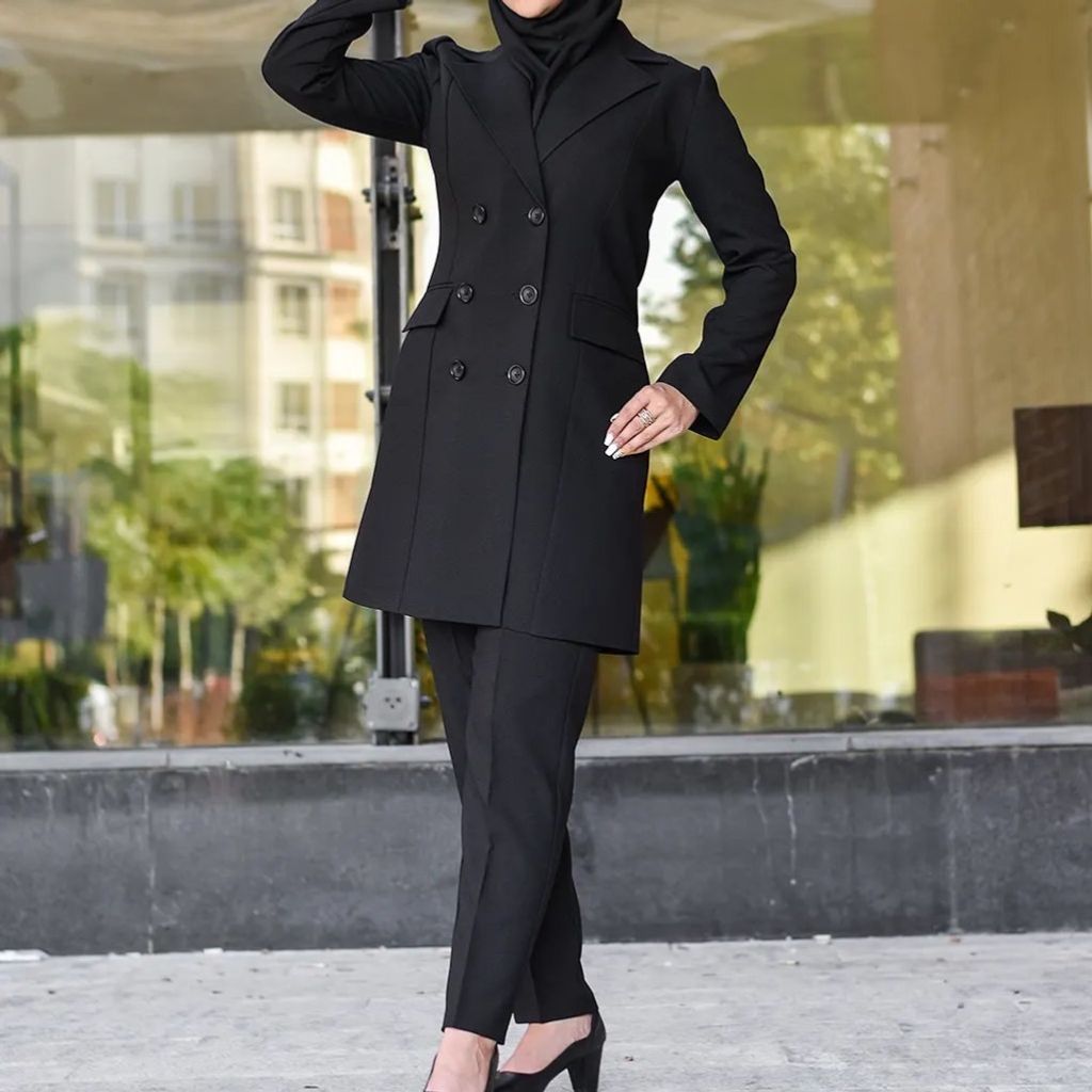 مشخصات مانتو شلوار اداری دامون