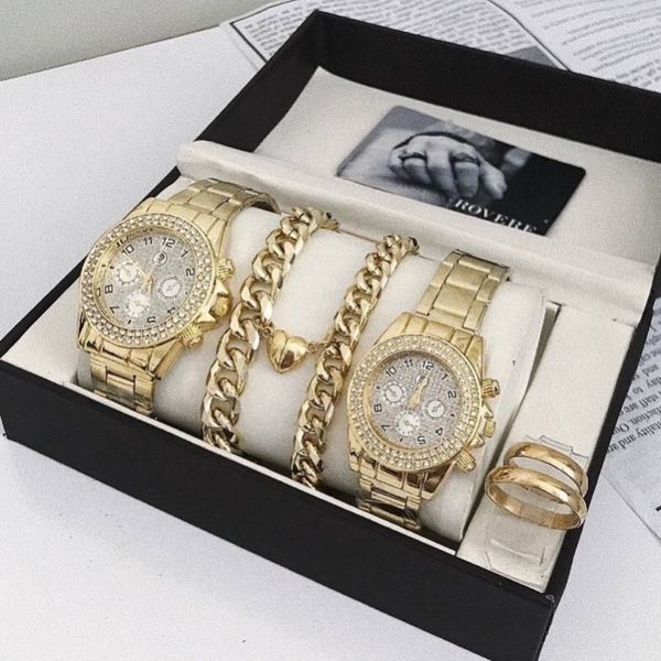 ست رولکس زنانه و مردانه به همراه ست دستبند مگنتی قلبی و ست حلقه نورا