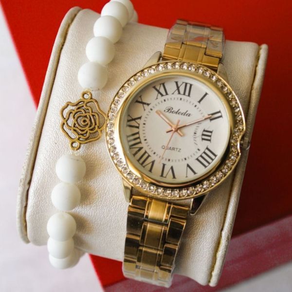 ساعت زنانه بند استیل طلایی مارک بالدا (Baleda) نورا