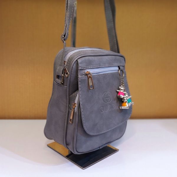 کیف دوشی مدل Gucci رنگ خاکستری