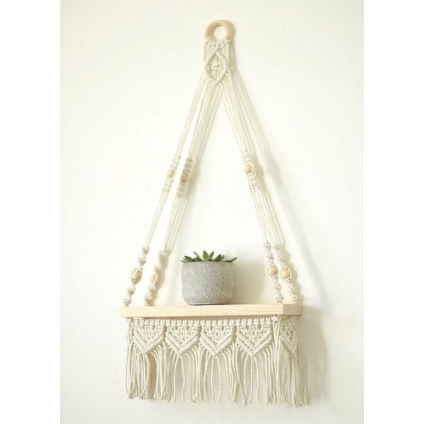 شلف دکوری چوبی مکرومه بافی‌طرح بیتا