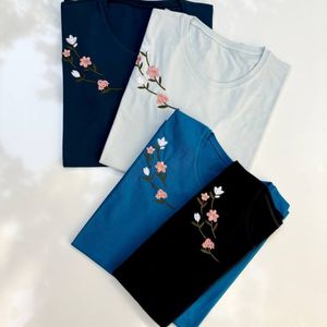 قیمت ارزان تیشرت نخ پنبه گلدوزی زنانه