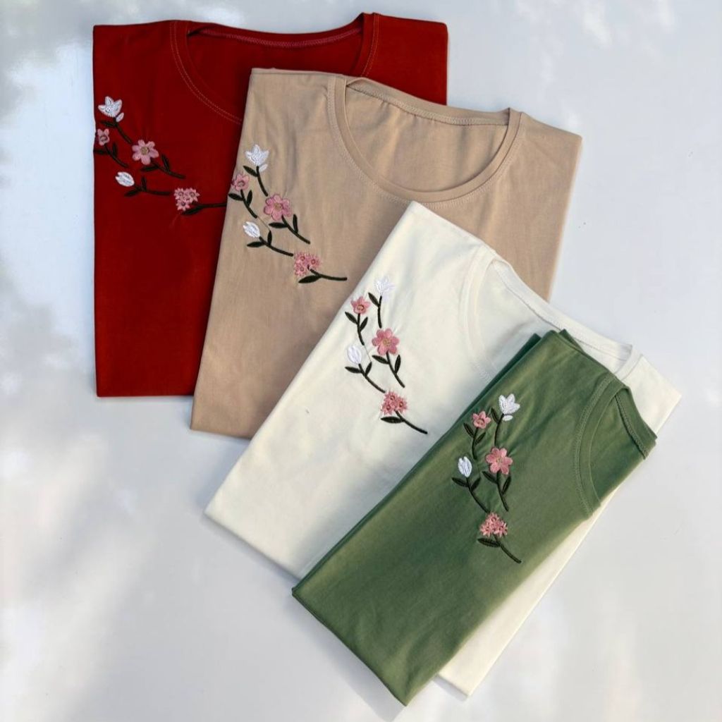 خرید انلاین تیشرت نخ پنبه گلدوزی زنانه