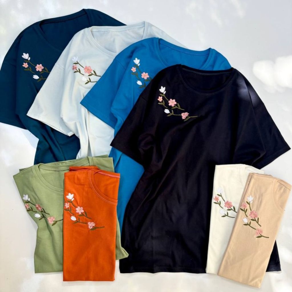 قیمت ارزان تیشرت نخ پنبه گلدوزی زنانه