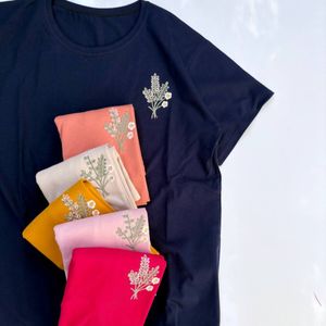 خرید آنلاین تیشرت نخ و پنبه گلدوزی زنانه