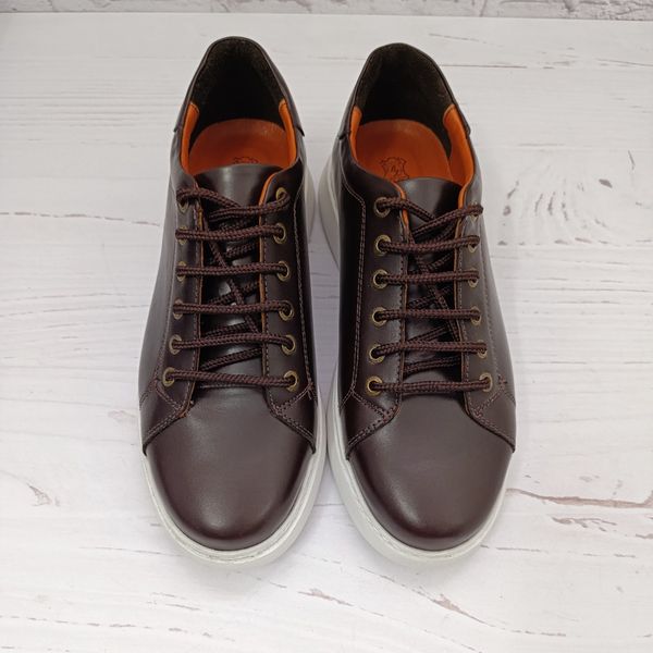 کفش مردانه ونس شیک چرم طبیعی دست دوز مدل تونی قهوه ای تیره