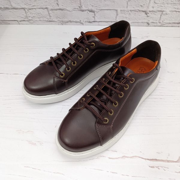 کفش مردانه ونس شیک چرم طبیعی دست دوز مدل تونی قهوه ای تیره