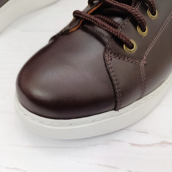 کفش مردانه ونس شیک چرم طبیعی دست دوز مدل تونی قهوه ای تیره