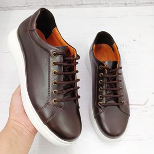 فروش اینترنتی کفش مردانه ونس شیک چرم طبیعی دست دوز مدل تونی قهوه ای تیره
