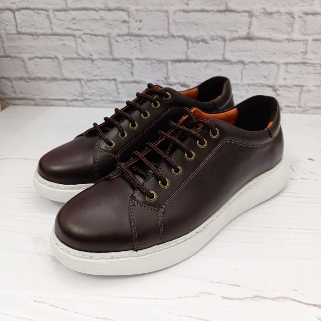 خرید انلاین کفش مردانه ونس شیک چرم طبیعی دست دوز مدل تونی قهوه ای تیره