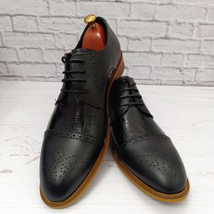 فروش اینترنتی کفش مردانه مجلسی چرم طبیعی دستدوز مدل کارلو کروکودیلی مشکی