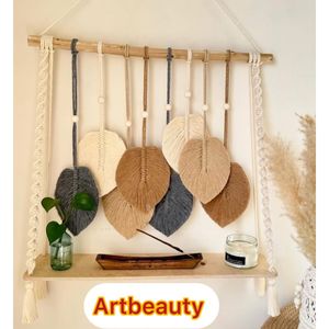 دیوارکوب شلف برگ مکرومه کاربردی طرح جولیا