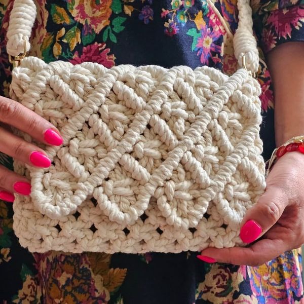 کیف مکر‌ومه بافی مدل سارا