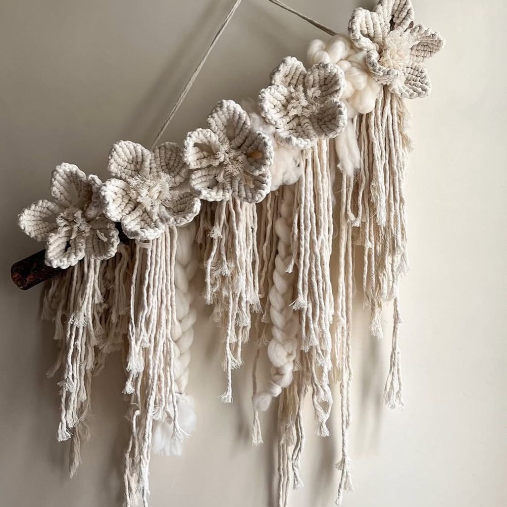 قیمت ارزان دیوار کوب مکرومه بافی مدل ارکیده