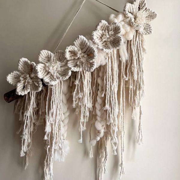 دیوار کوب مکرومه بافی مدل ارکیده