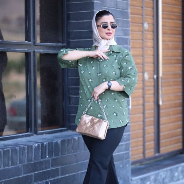 شومیز مانتویی دکمه دار