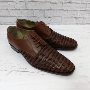 خرید آنلاین کفش مردانه زیره چرم طبیعی گاومیش مدل تیریشه بندی قهوه ای تک سایز