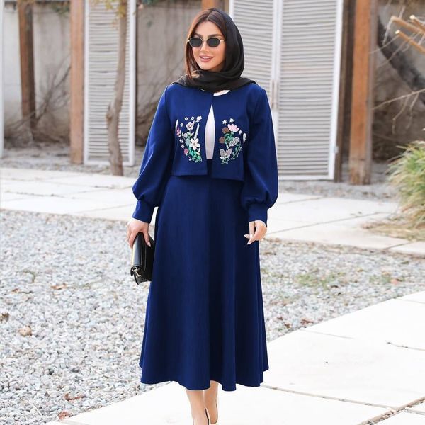 کت دامن لنین پاییزه گلدوزی حسنا