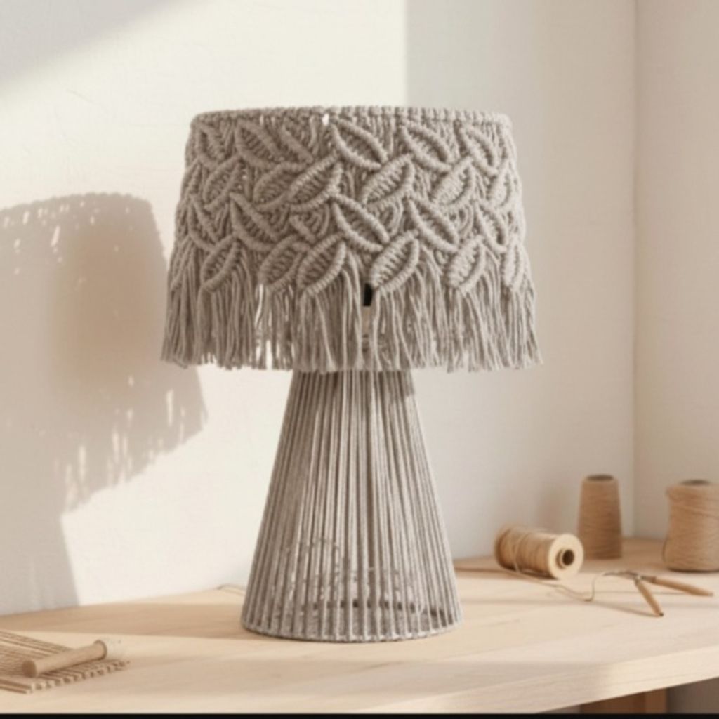 قیمت آباژور رومیزی مکرومه پترن برگ ( رویش )