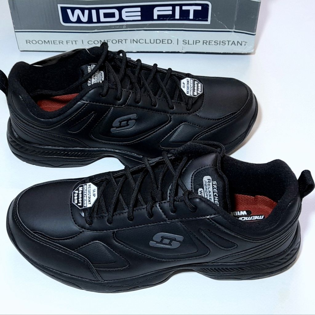 مشخصات کفش مردانه اسکچرز چرمی مشکی مناسب اداره و محیط کار Skechers Dighton