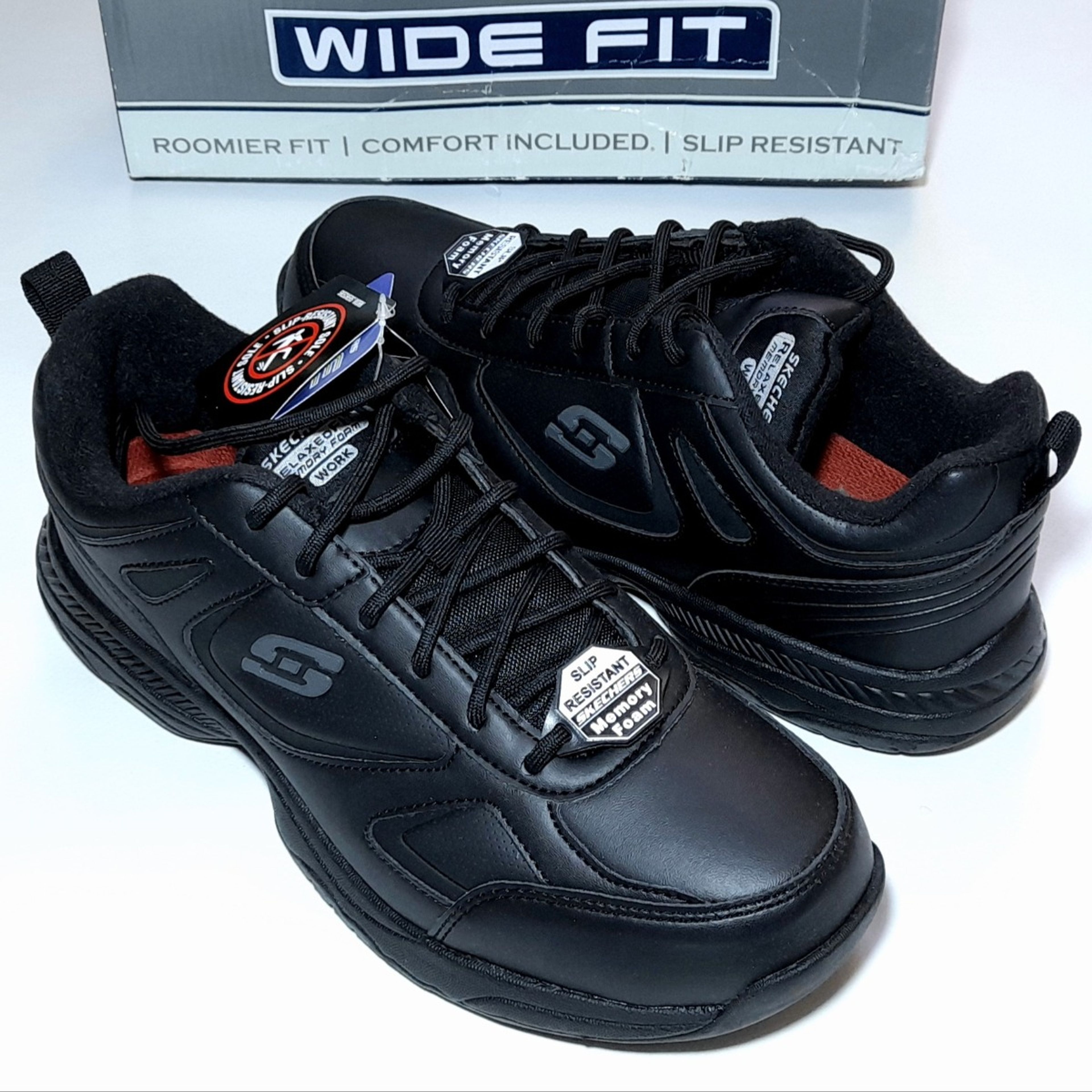 مشخصات کفش مردانه اسکچرز چرمی مشکی مناسب اداره و محیط کار Skechers Dighton