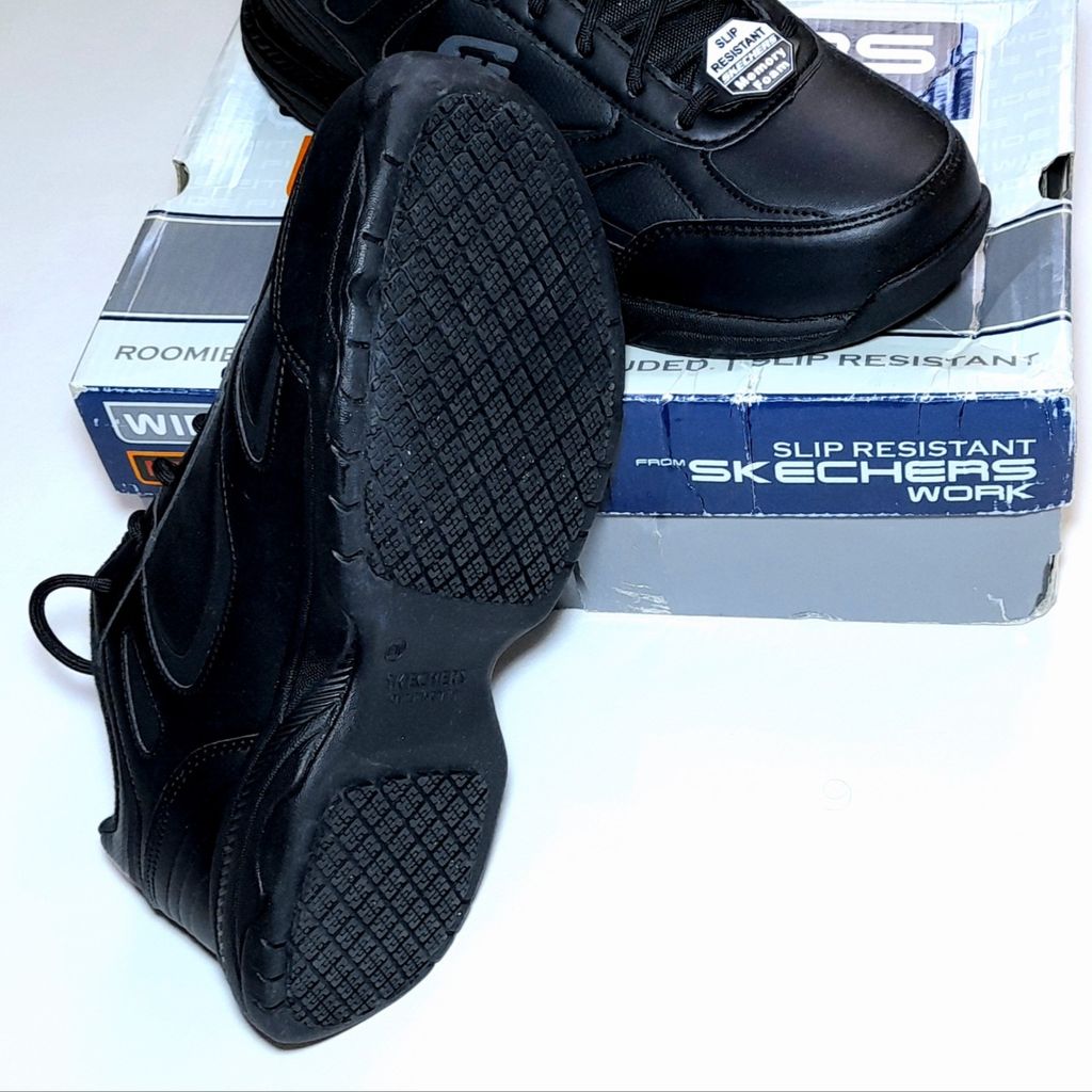 قیمت کفش مردانه اسکچرز چرمی مشکی مناسب اداره و محیط کار Skechers Dighton