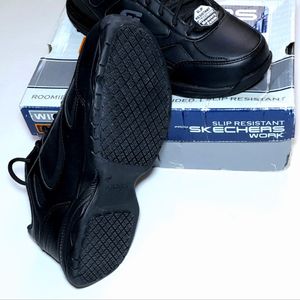 قیمت کفش مردانه اسکچرز چرمی مشکی مناسب اداره و محیط کار Skechers Dighton