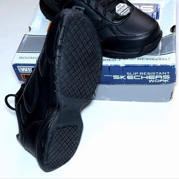 کفش مردانه اسکچرز چرمی مشکی مناسب اداره و محیط کار Skechers Dighton