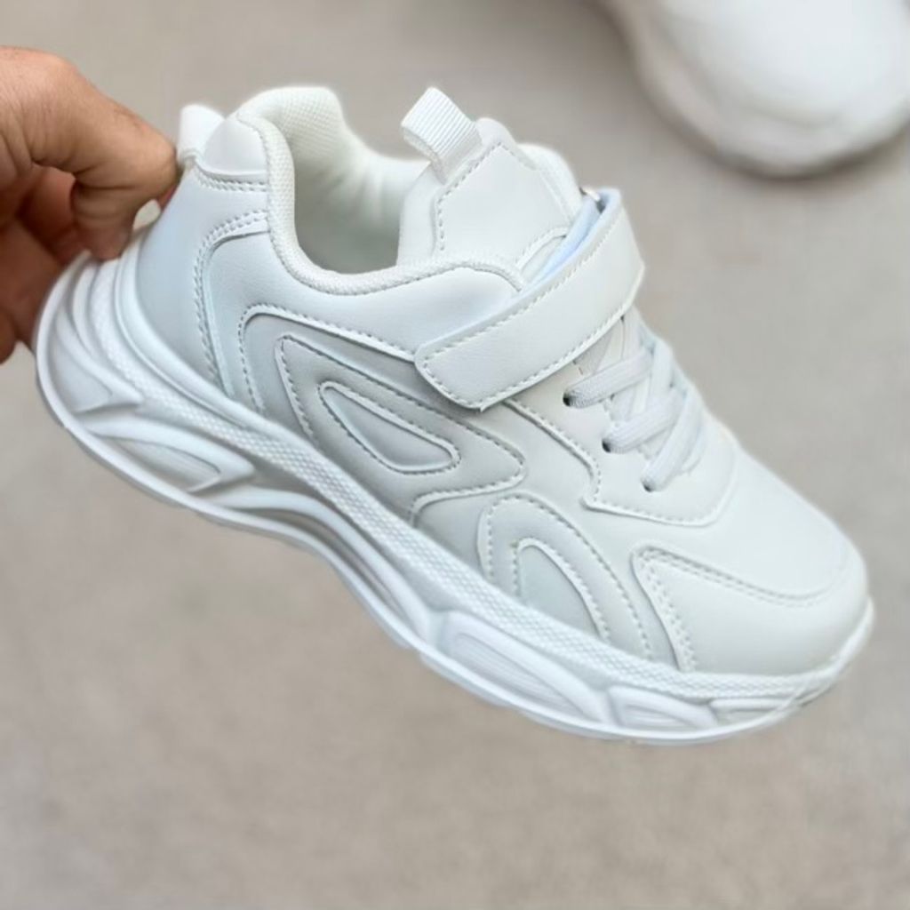 خرید اینترنتی قیمت کتونی بچگانه تمام سفید کد 121707