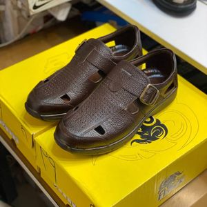 فروش اینترنتی صندل چرم مردانه جلو بسته رنگ سوخته