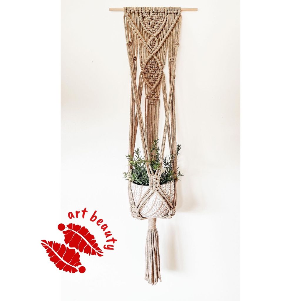 خرید آنلاین اویز گلدان تزیینی مکرومه طرح تاک