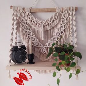 شلف چوبی مدرن مکرومه دکوری کادویی