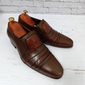 فروش اینترنتی کفش مردانه زیره چرم طبیعی گاومیش مدل رابرت تک سایز