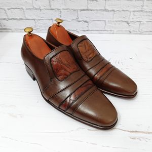 خرید اینترنتی کفش مردانه زیره چرم طبیعی گاومیش مدل رابرت تک سایز