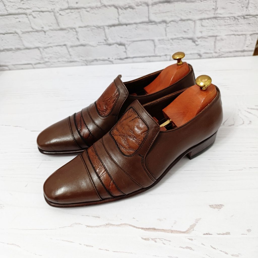 خرید اینترنتی کفش مردانه زیره چرم طبیعی گاومیش مدل رابرت تک سایز