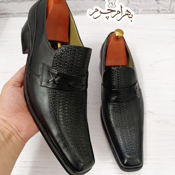 کفش مردانه زیره چرم طبیعی گاومیش مدل نیکوزیا تک سایز