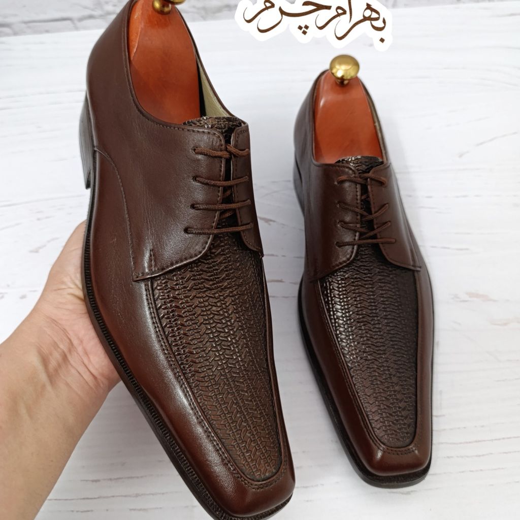 خرید اینترنتی کفش مردانه زیره چرم طبیعی گاومیش مدل سانتوز تک سایز