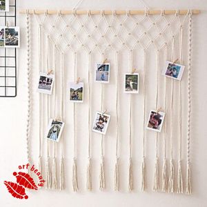 دیوارکوب آویز عکس مکرومه طرح خاطرات