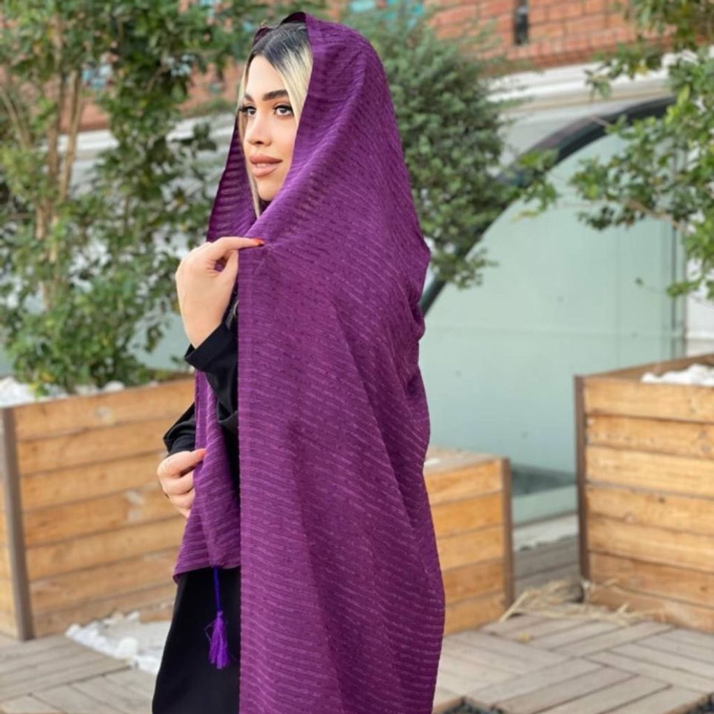 خرید آنلاین شال مخمل منگوله دار کد 1146