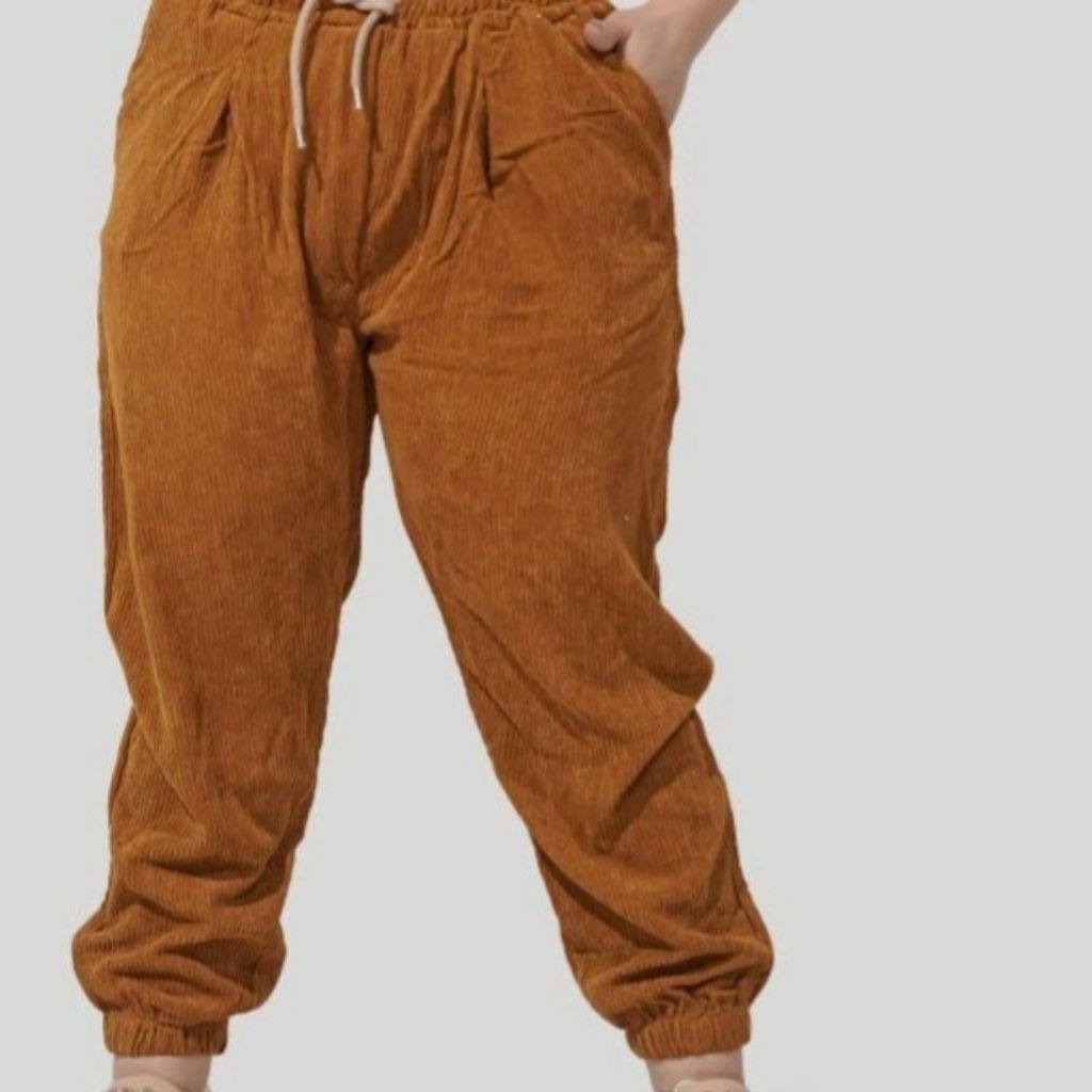 خرید انلاین شلوار زنانه مخمل کبریتی  قواره بزرگ مشکی دمپا گتدار 8058