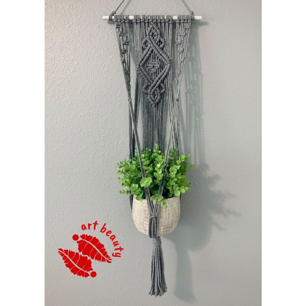 خرید اینترنتی نگهدارنده گلدان مکرومه دکوری طرح داربو