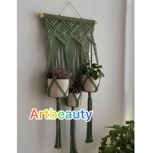 خرید اینترنتی هولدر گلدان مکرومه طرح سنگ