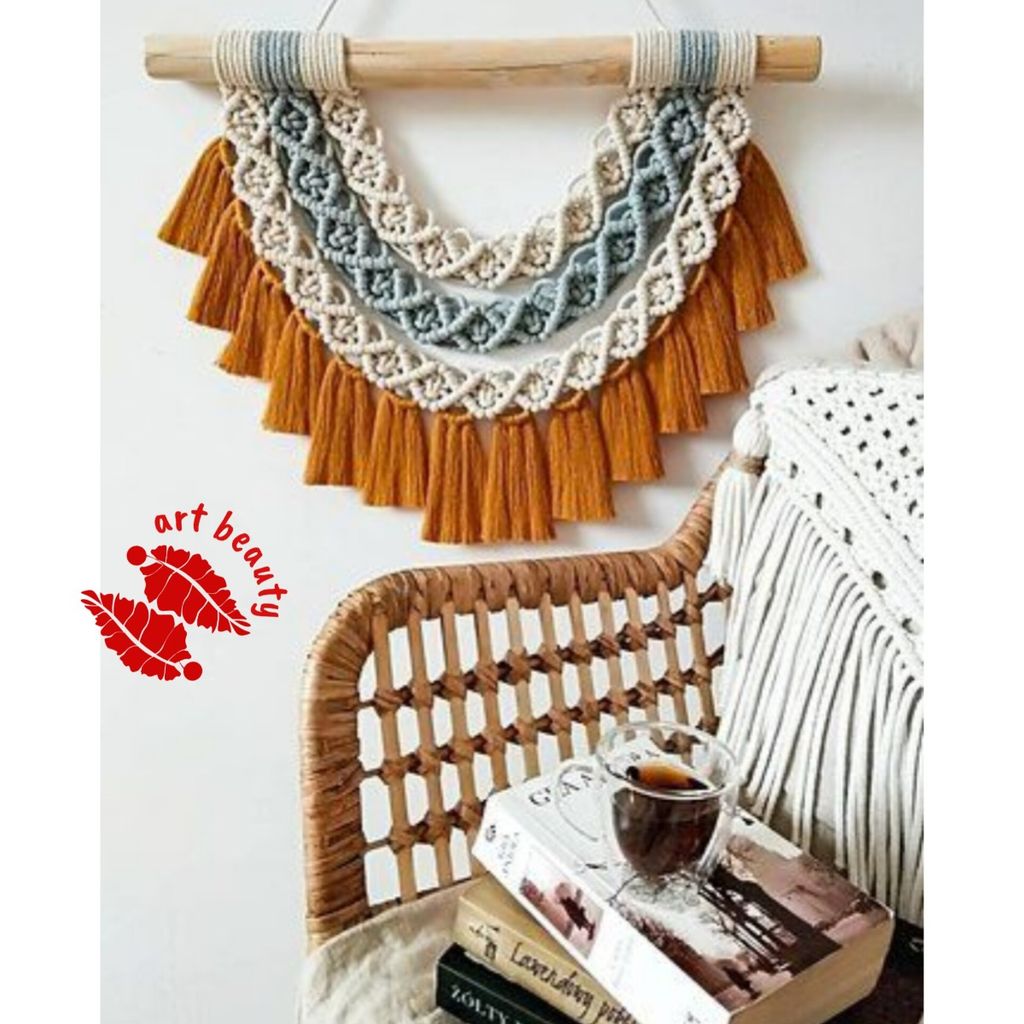 مشخصات دبوارکوب رنگین کمونی مکرومه طرح دکوری