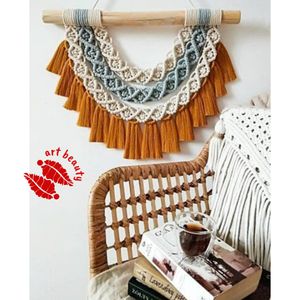 دبوارکوب رنگین کمونی مکرومه طرح دکوری