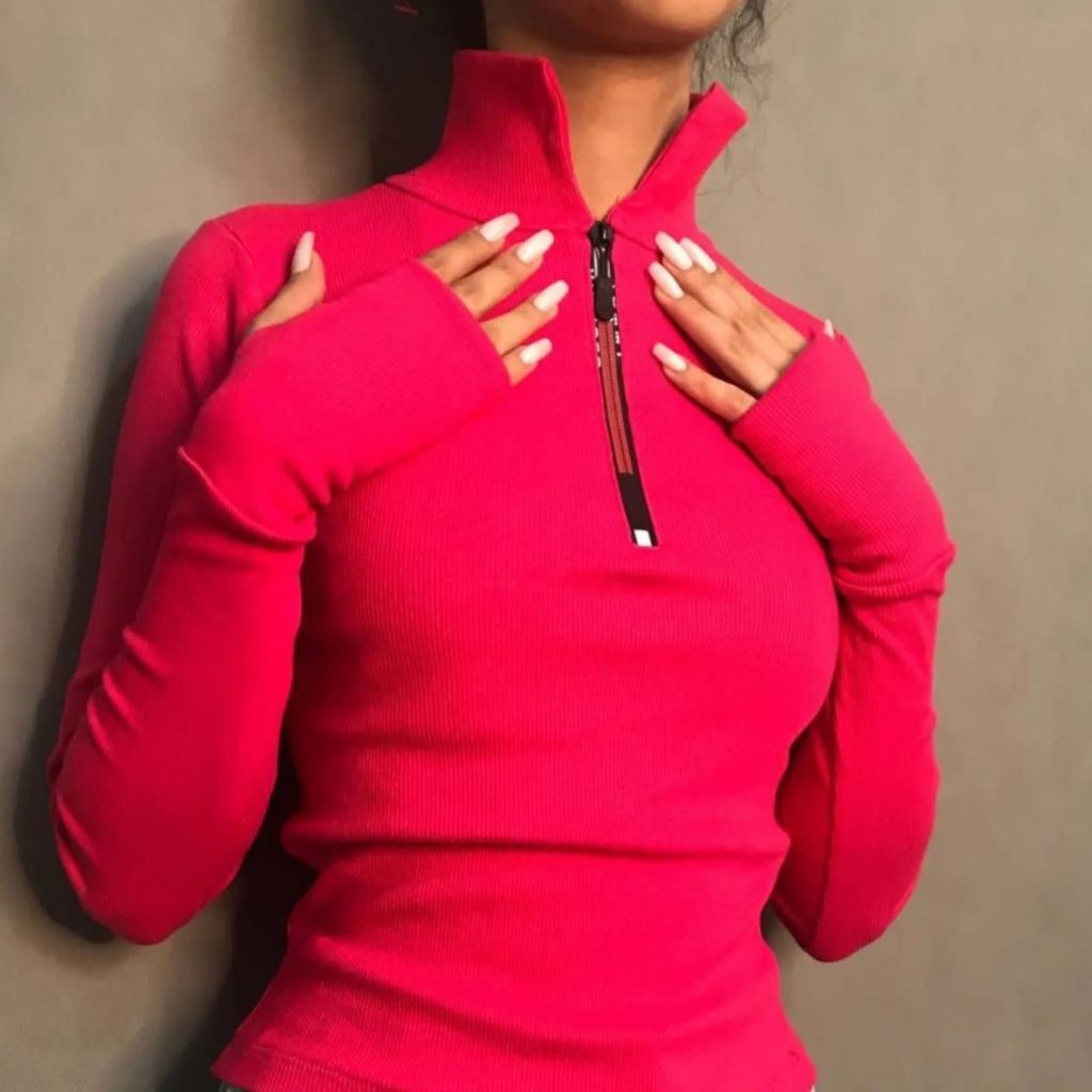 فروش اینترنتی بلوز فینگردار جلو زیپ کبریتی