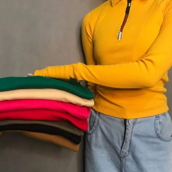 بلوز فینگردار جلو زیپ کبریتی